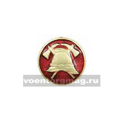 Значок Пожарный, красный фон (эмблема круглая, на пимсе)