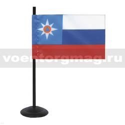 Флажок миниатюрный на подставке с липучкой (4,5х7 см) МЧС представительский (поле с флагом РФ)