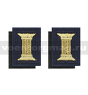 Нашивки Петличные эмблемы для офицерского состава ВДВ-ВВС "катушки" (иссиня-черный фон и кант) вышивка - золотой люрекс (пара, на липучках)