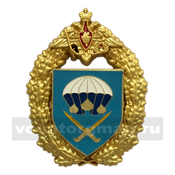 Значок 51-й гвардейский парашютно-десантный Краснознамённый полк, эмблема в венке с орлом ВДВ