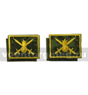 Нашивки Сухопутные войска (желтая вышивка, фон - русская цифра) петличные эмблемы на липучке (вышитые), пара