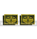 Нашивки ВКС (желтая вышивка, фон - русская цифра) петличные эмблемы на липучке (вышитые), пара