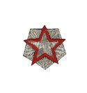 Звезда на рукав РЖД для высшей категории 27 мм, вышитая (нового образца)