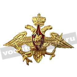 Эмблема на тулью Военно-космическая оборона (ВКО), золотая (металл, на усах)