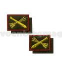 Нашивки Войска ПВО (оливковый фон, красный кант) петличные эмблемы на липучке (вышитые), пара