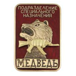 Значок Подразделение специального назначения Медведь, красный (горячая эмаль)