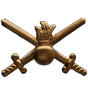 Эмблема петличная Сухопутные войска, нового образца, золотая, металл (пара)