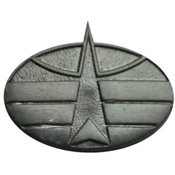 Эмблема петличная Космические войска, нового образца, защитная, металл (пара)