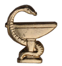 Эмблема петличная Медицинская служба, нового образца, золотая, металл (1шт. Правая)