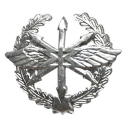 Эмблема петличная Войска связи, старого образца, серебряная, металл (пара)