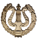 Эмблема петличная Военно-оркестровая служба, старого образца, золотая, металл (пара)