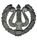 Эмблема петличная Военно-оркестровая служба, старого образца, защитная, металл (пара)
