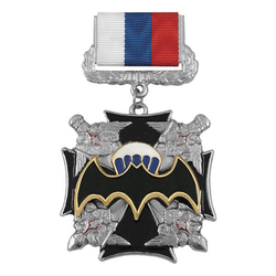 Знак-медаль  Летучая мышь ВДВ (черный крест с четырьмя орлами по углам)