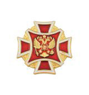 Значок Крест орлом РФ, красный, 2,5 см (на закрутке)