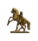 Значок Обнаженный мужчина, укрощающий коня (малый, на пимсе)