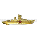 Значок Командир корабля, золотистый (холодная эмаль)