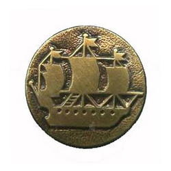 Значок Адмиралтейский кораблик, круглый (черненый)