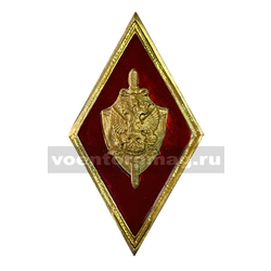 Значок Ромб КГБ-ФСБ (красный ромб с накладной эмблемой)