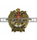 Значок Военно-морская академия им. Н.Г. Кузнецова, 1827, Орел ВМФ в венке (латунь, холодная эмаль)