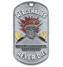Жетон Mercenaries never die (череп в краповом берете)