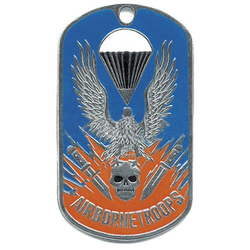 Жетон Air borne troops (орел, парашют и череп)
