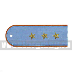 Погоны МЧС голубые с оранжевым кантом на рубашку, канитель (старший прапорщик), пара