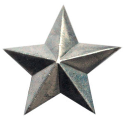 Звезда на погоны 20 мм серебряная (металл)