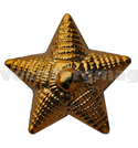 Звезда на погоны 20 мм (рифленая) золотая (Полиция, МО нового образца, Росгвардия), металл