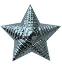 Звезда на погоны 20 мм (рифленая) серебряная (металл)