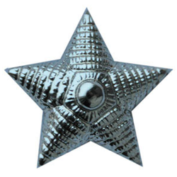 Звезда на погоны 20 мм (рифленая) серебряная (металл)