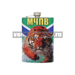 Фляга нерж/ст с цветным рисунком МЧПВ (тигр)