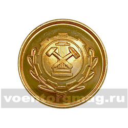 Пуговица Гостехнадзор 22 мм, золотая (металл)