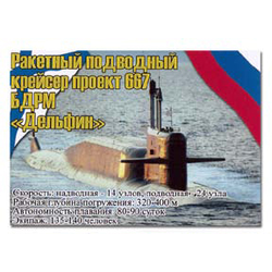Магнит виниловый (гибкий) Ракетный подводный крейсер проект 667 БДРМ Дельфин