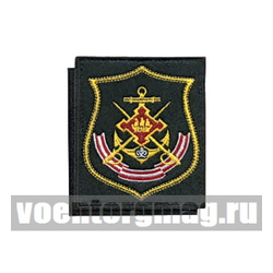 Нашивка Ленинградская ВМБ, щит (приказ № 300 от 22.06.2015), вышитая (на липучке)