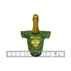 Рубашечка на бутылку сувенирная вышитая Россия (орел) 