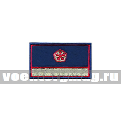 Нашивка Нагрудный знак РЖД (синий) 1 галун 1 звезда (вышитая)