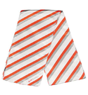 Шарф женский РЖД шелковый (светло-серый с красными и серыми полосками) (150 х 15 см)