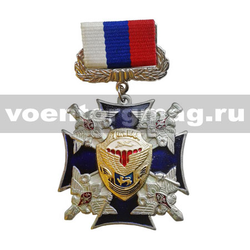 Знак-медаль 76 гв. ВДД, с накладкой (синий крест с четырьмя орлами по углам)