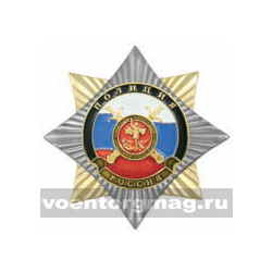 Значок Орден-звезда Полиция (с накладкой)