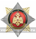 Значок Орден-звезда МЧС (орел), с накладкой