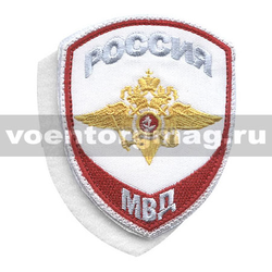 Нашивка Внутренняя служба МВД (общий) белый фон, на липучке (вышитая)