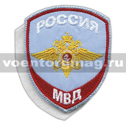 Нашивка Внутренняя служба МВД (общий), бледно-голубой фон, на липучке (вышитая)