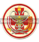Нашивка ВМедА (военно-медицинская академия), белый фон, круглая (вышитая)