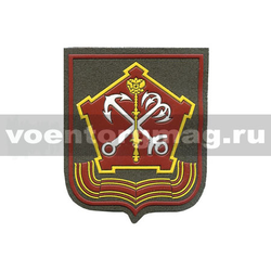 Нашивка пластизолевая Западный ВО (оливковый фон, красный кант)