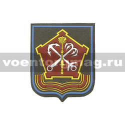 Нашивка пластизолевая Западный ВО (оливковый фон, голубой кант)
