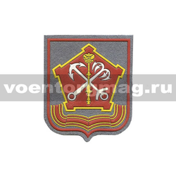Нашивка пластизолевая Западный ВО (серый фон, красный кант)