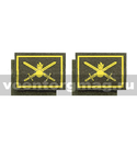 Нашивка пластизолевая Сухопутные войска (нов/обр, желтые) петличные эмблемы (на липучке)
