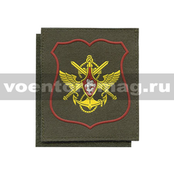 Нашивка пластизолевая Знак принадлежности к МО, оливковый с красным кантом (на липучке) приказ № 300 от 22.06.2015