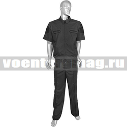 Костюм летний МО офисный черный короткий рукав (рубашечная ткань) (МПА-36)
