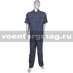 Костюм летний МО офисный синий короткий рукав (рубашечная ткань) (МПА-36)